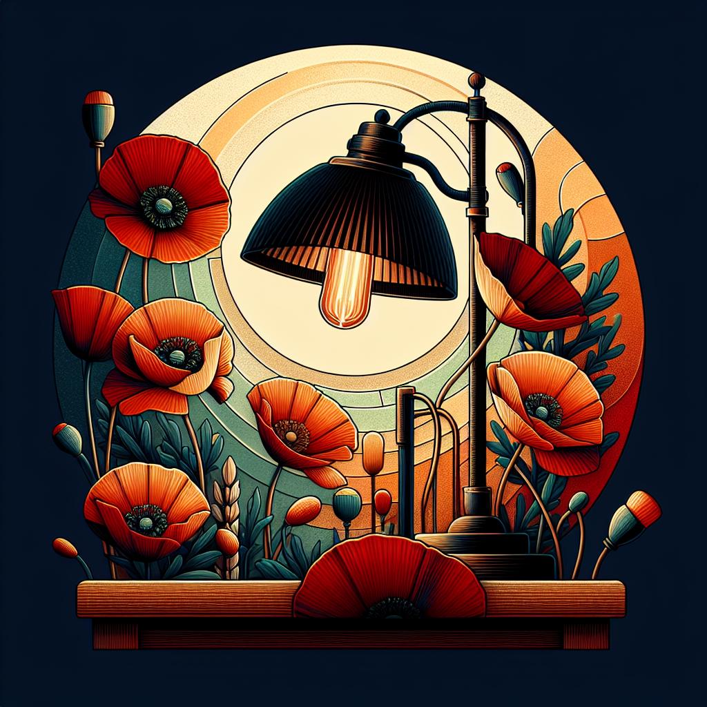 Lampe de table Coquelicots