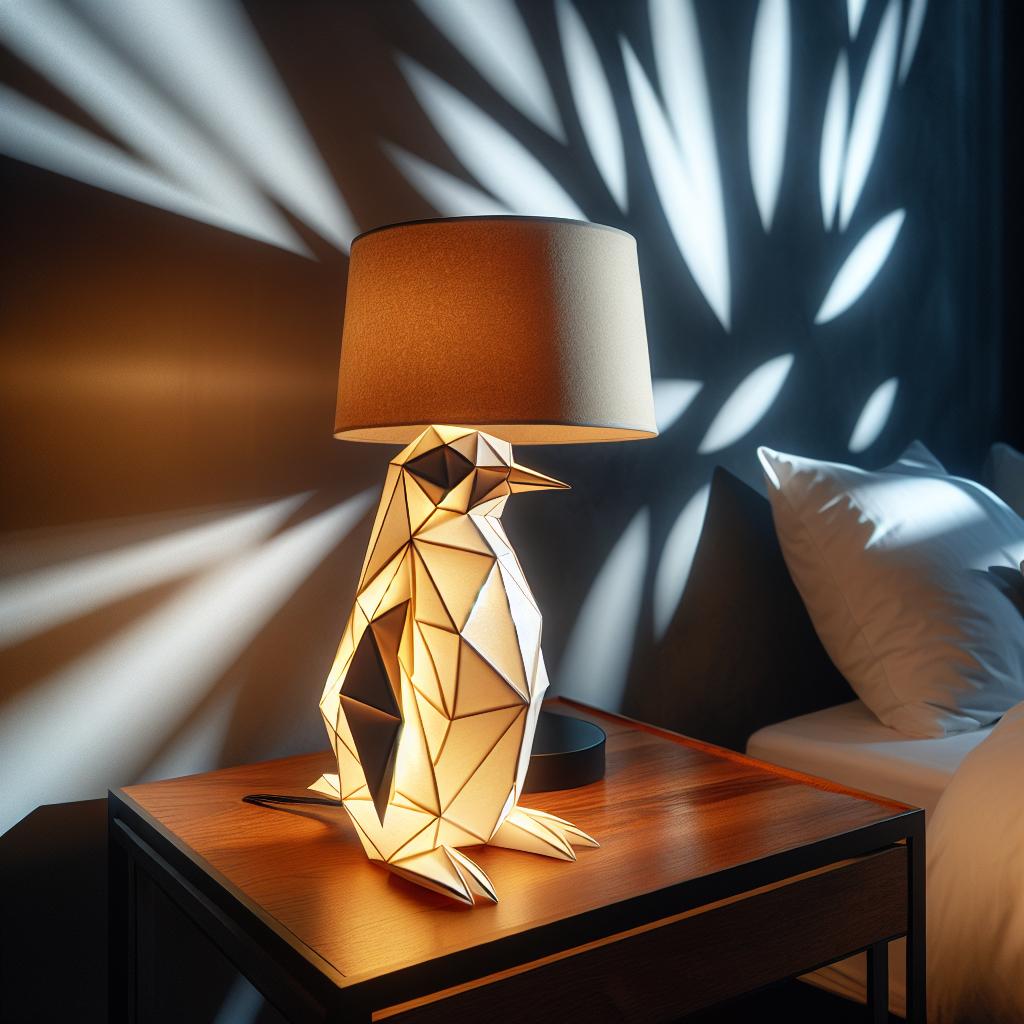 Découvrez ⁣la lampe de chevet Pingouin origami