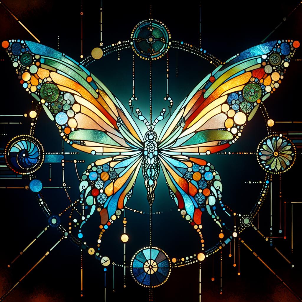 Schmetterlingslampe im Tiffany-Stil