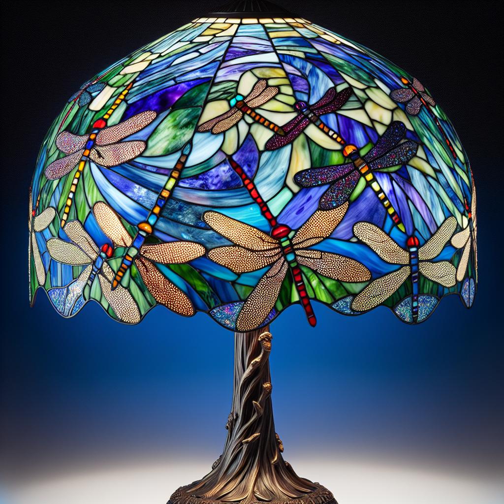 Les matériaux et la fabrication de la lampe Tiffany libellule
